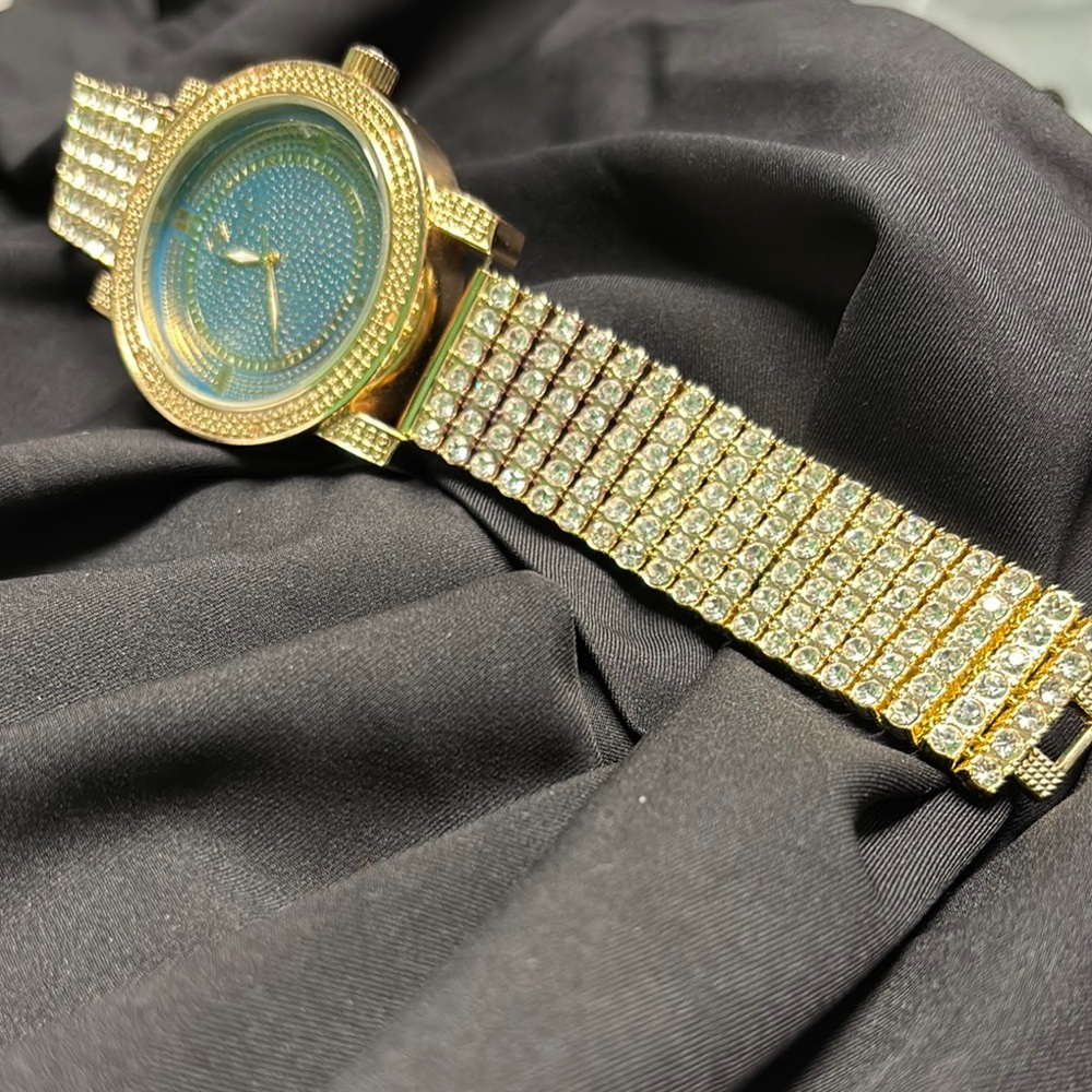 Gold and Silver Rhinestone Watch